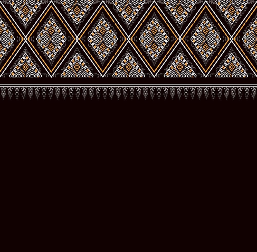 Geometric ethnic texture embroidery design with Dark Blue background design, skirt,carpet,wallpaper,clothing,wrapping,Batik,fabric,sheet, triangle shapes Vector, illustration style vector