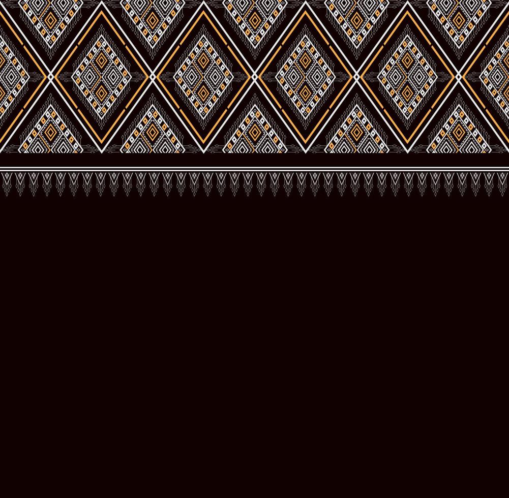 Geometric ethnic texture embroidery design with Dark Blue background design, skirt,carpet,wallpaper,clothing,wrapping,Batik,fabric,sheet, triangle shapes Vector, illustration style vector