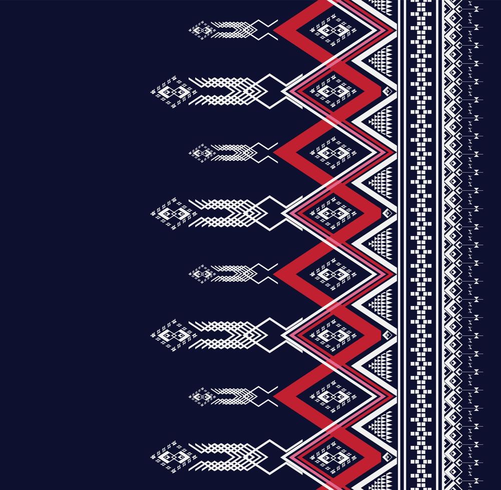 Geometric ethnic texture embroidery design for Blue background or wallpaper and clothing,skirt,carpet,wallpaper,clothing,wrapping,Batik,fabric,sheet DARK BLUE background Vector, illustration vector