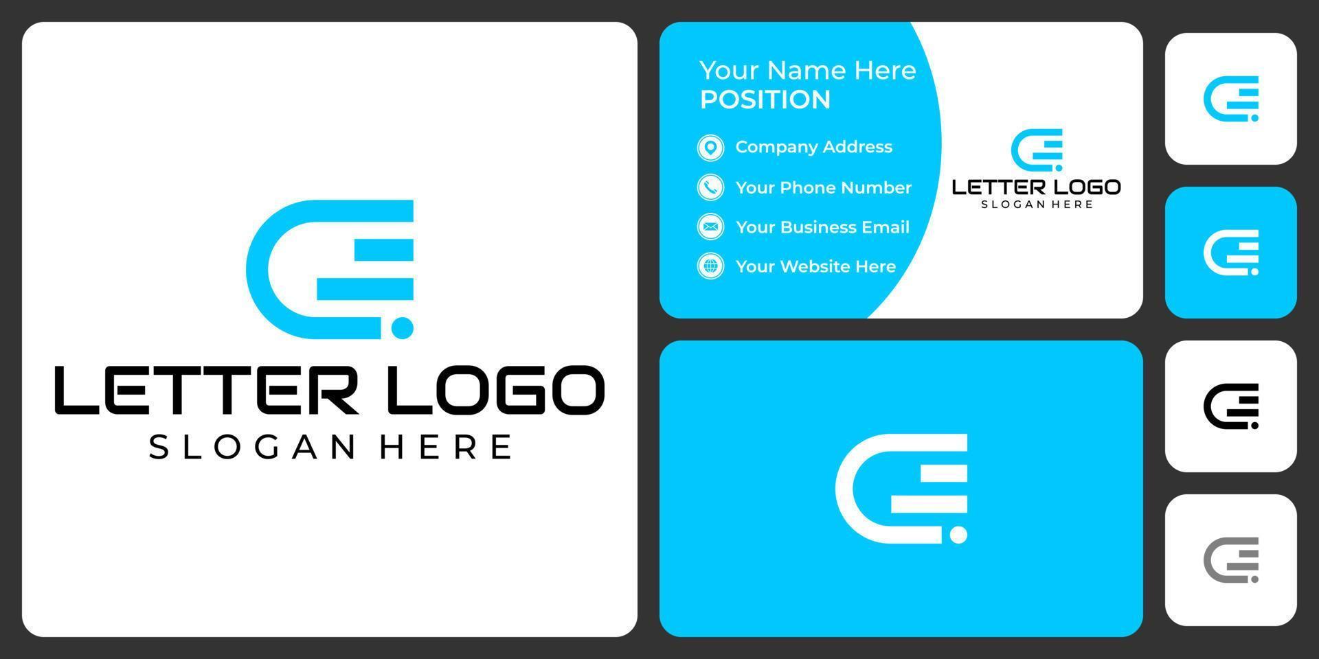 diseño de logotipo comercial con monograma de letra c con plantilla de tarjeta de presentación. vector