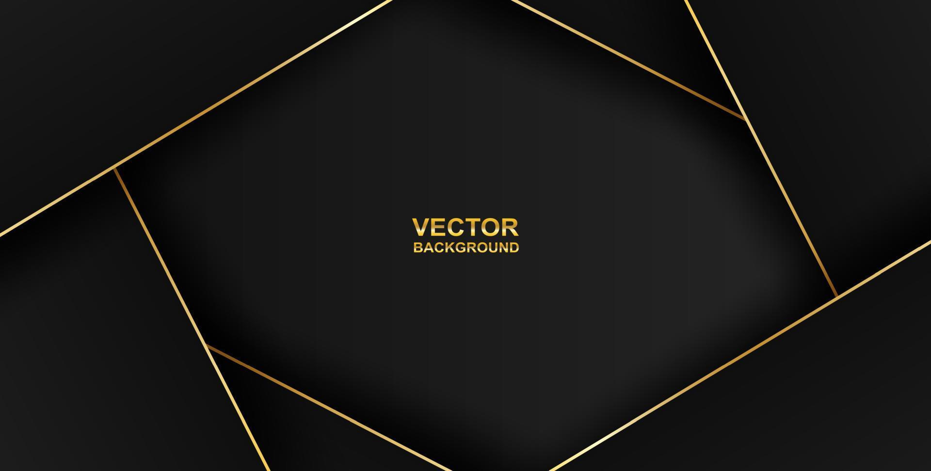 resumen. forma geométrica fondo negro y dorado. luz y sombra. vector. vector