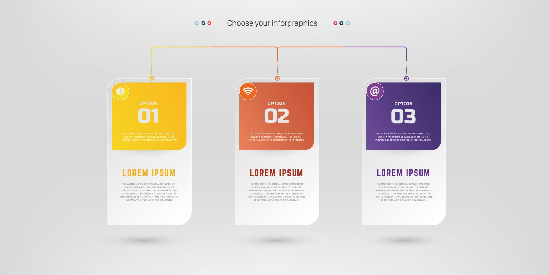 dos diseños infográficos con iconos. 2 opciones o 2 pasos. diagrama de proceso, diagrama de flujo, gráfico de información, infografía para concepto de negocio, banner de presentaciones, diseño de flujo de trabajo vector