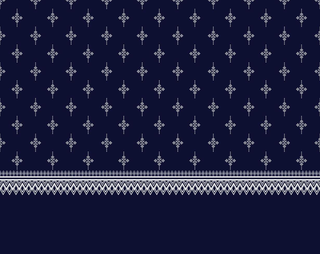 Geometric ethnic texture embroidery design with Dark Blue background design, skirt,wallpaper,clothing,wrapping,Batik,fabric,sheet, yellow triangle shapes Vector, illustration Texture vector