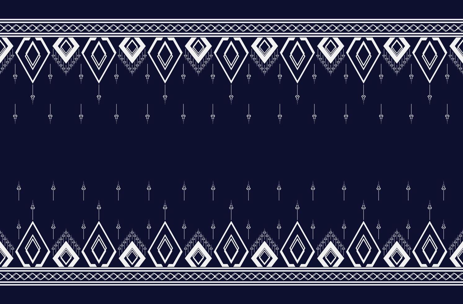 Geometric ethnic texture and pattern embroidery with Dark Blue background design for fashio,wallpaper,skirt,carpet,wallpaper,clothing,wrapping,Batik,fabric,sheet, Vector, illustration style vector