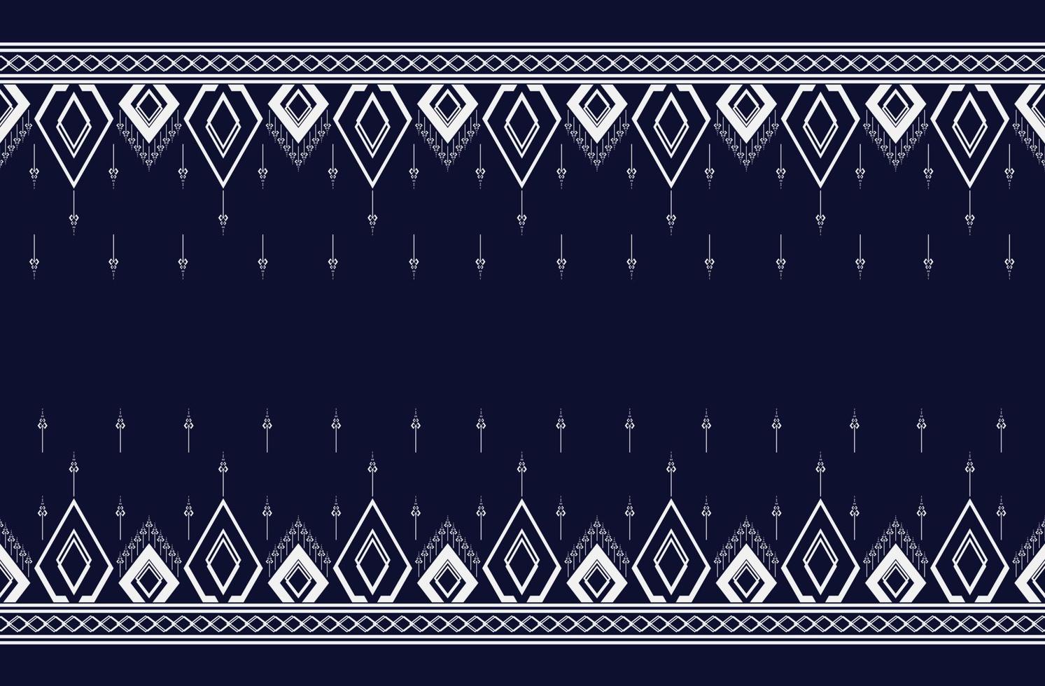 Geometric ethnic texture and pattern embroidery with Dark Blue background design for fashio,wallpaper,skirt,carpet,wallpaper,clothing,wrapping,Batik,fabric,sheet, Vector, illustration style vector