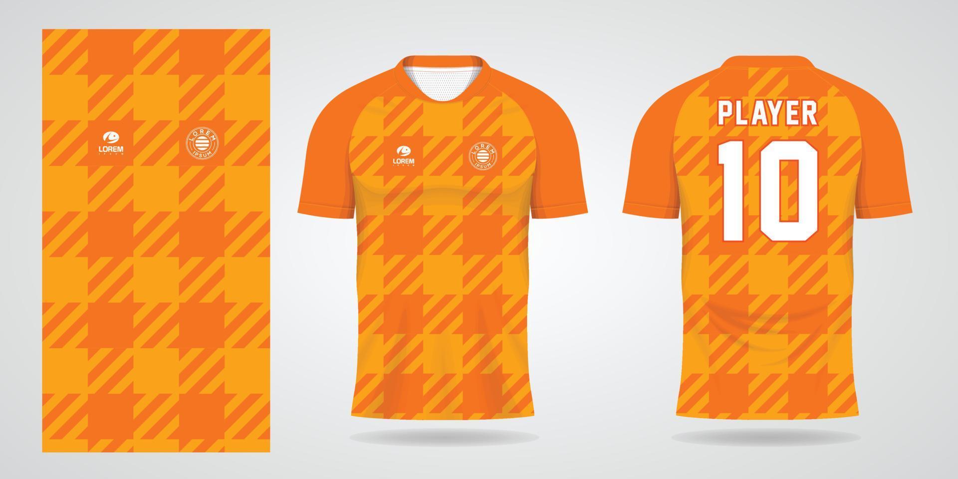 plantilla de diseño de deporte de camiseta de fútbol naranja vector