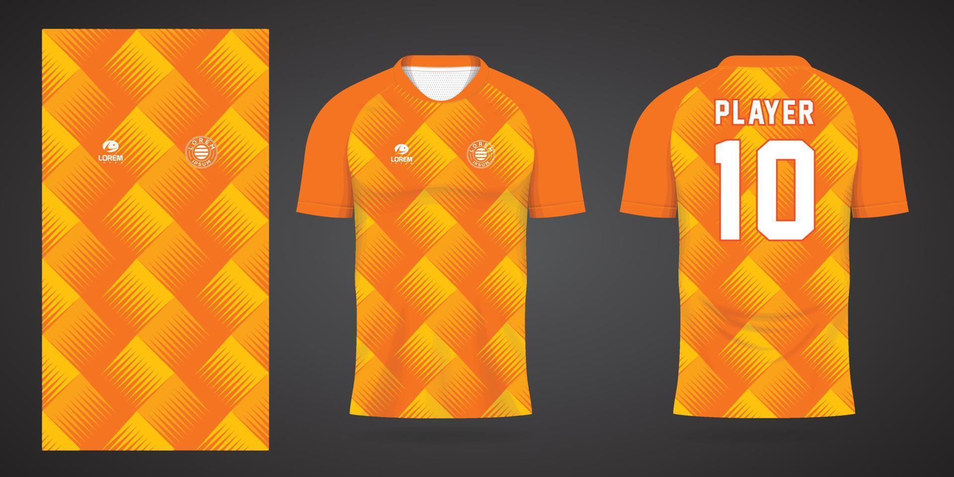 plantilla de diseño deportivo de jersey naranja vector