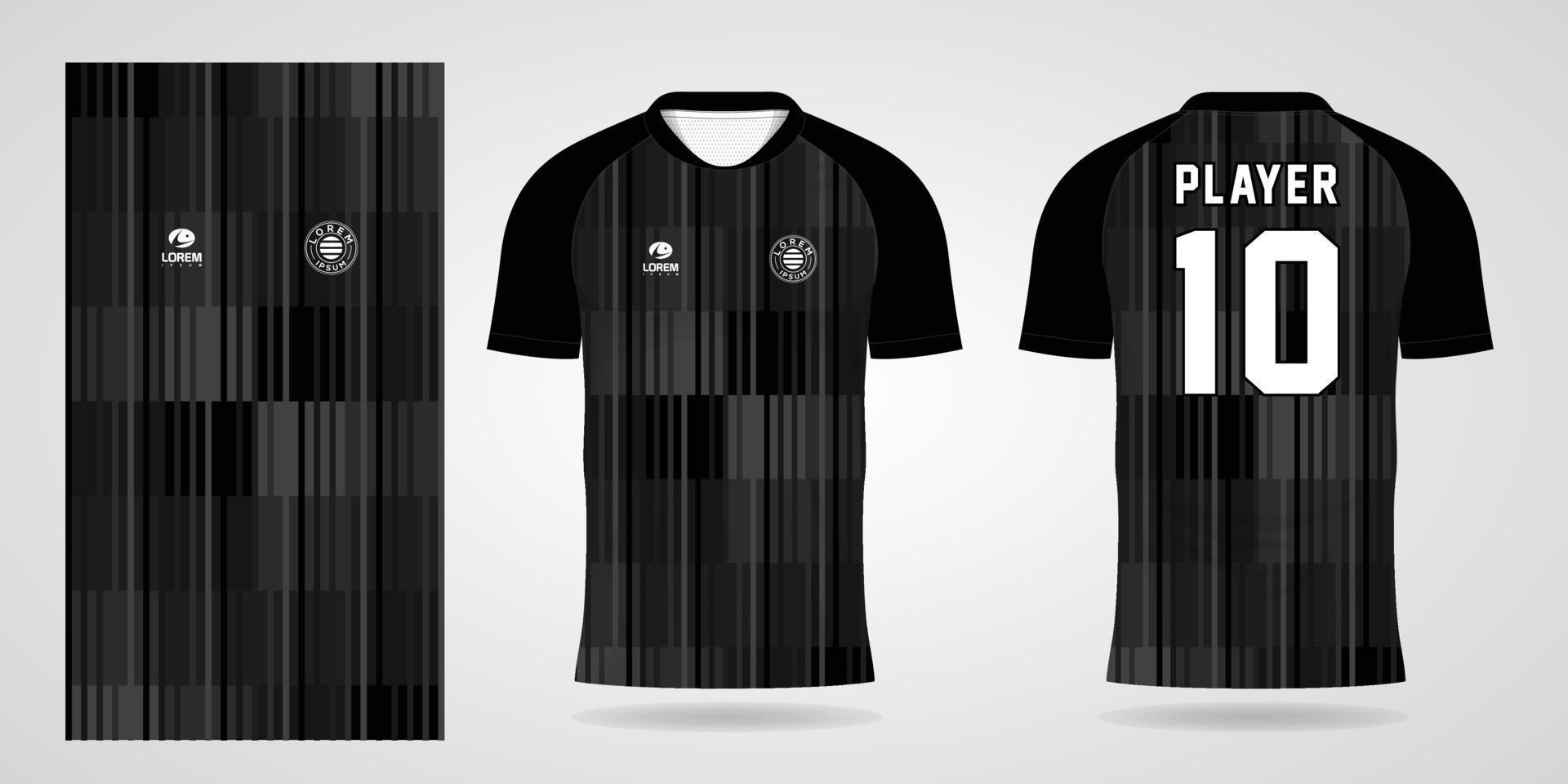 plantilla de diseño de deporte de camiseta de fútbol negro vector