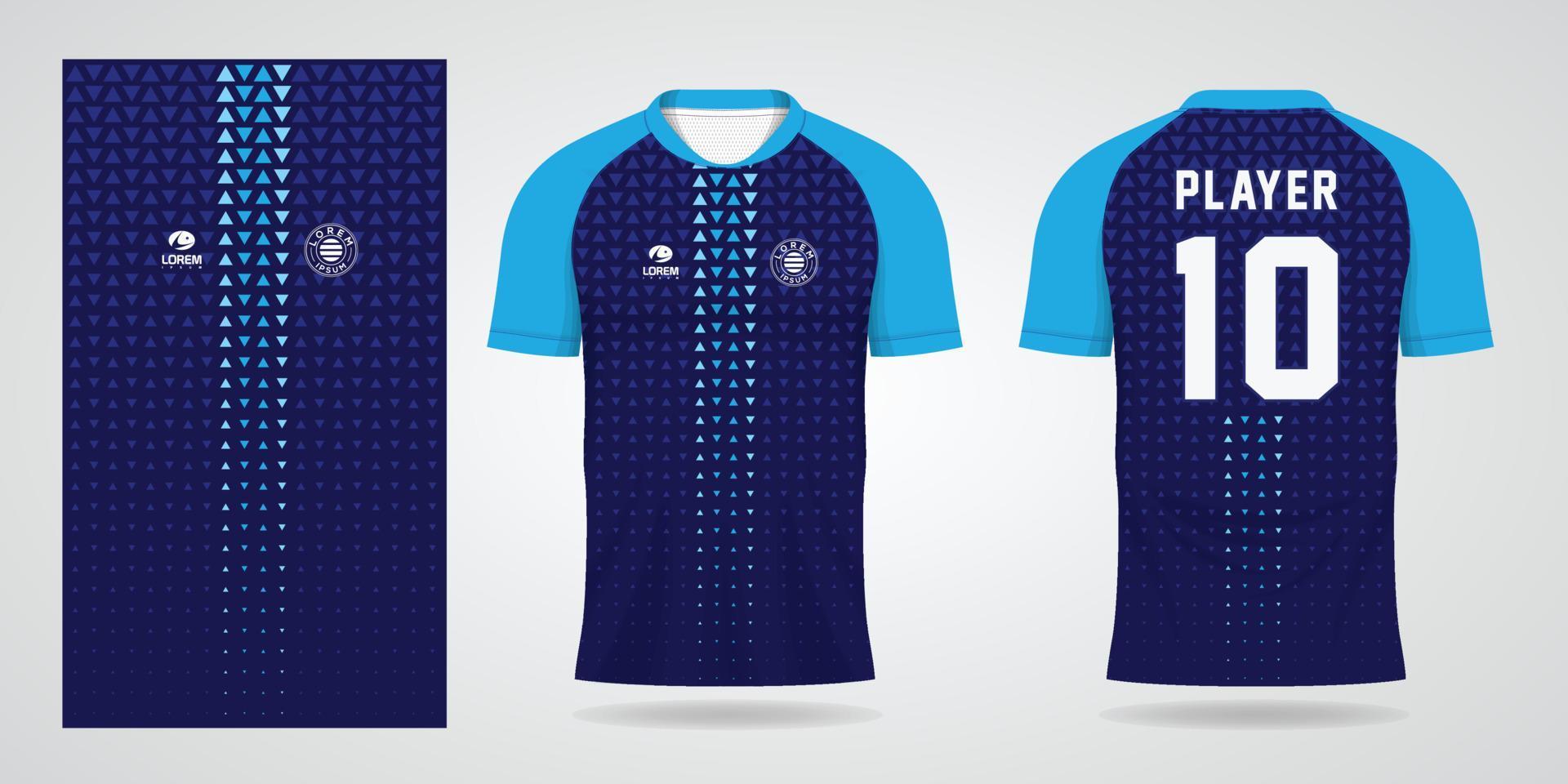 plantilla de diseño deportivo de jersey azul vector