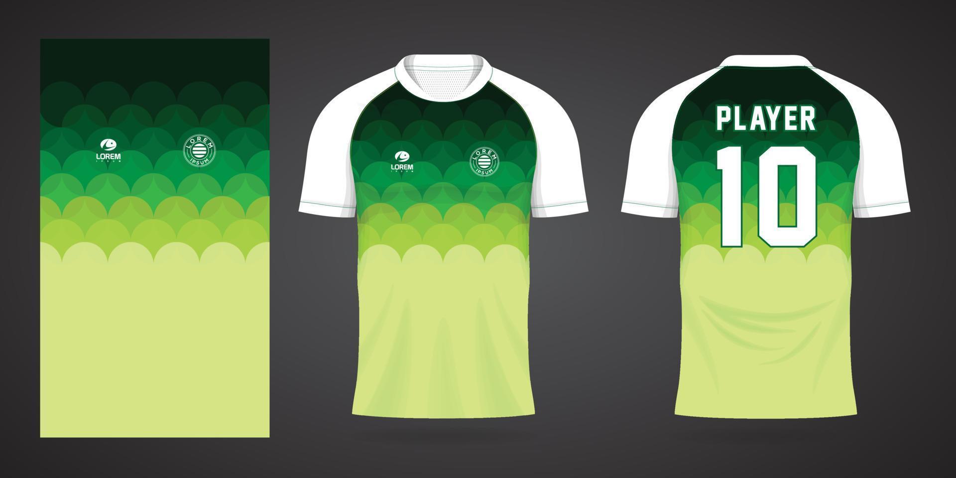 plantilla de diseño de deporte de camiseta de fútbol verde vector