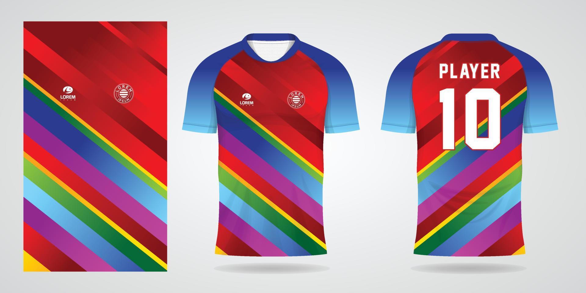 colorful football jersey sport design template vector