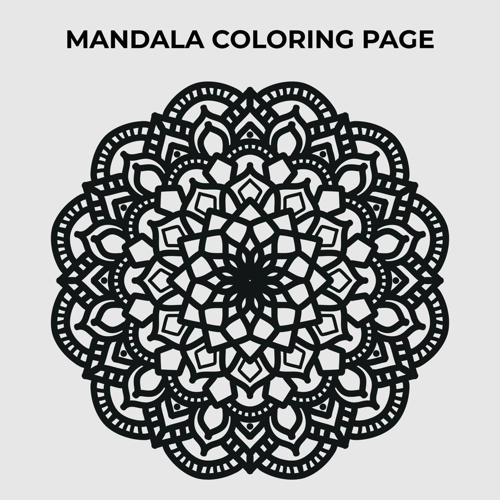 Mandala coloring page design for adults and kids. vector