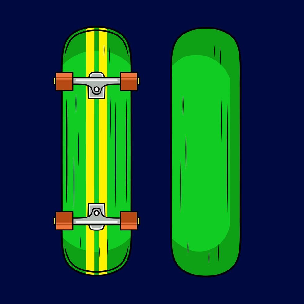 Skateboard Style Vector Line Neon Art Potrait Logo Colorful Design with Dark Background.