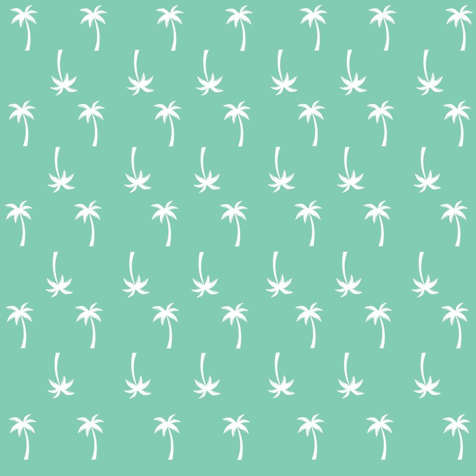Pattern with palms on green background, vector