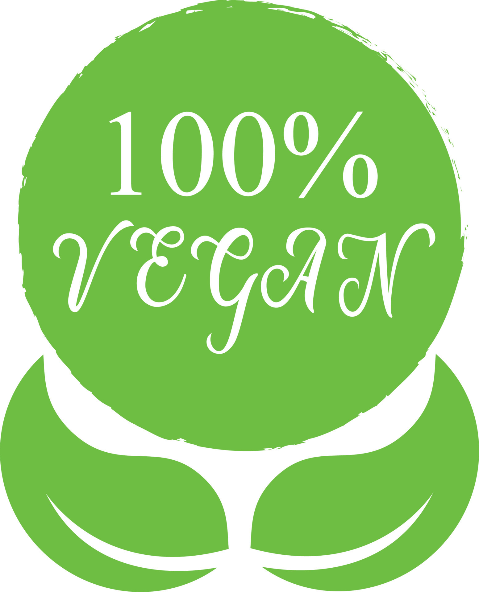 100 percent vegan logo vector icon. Vegetarian organic food label badge