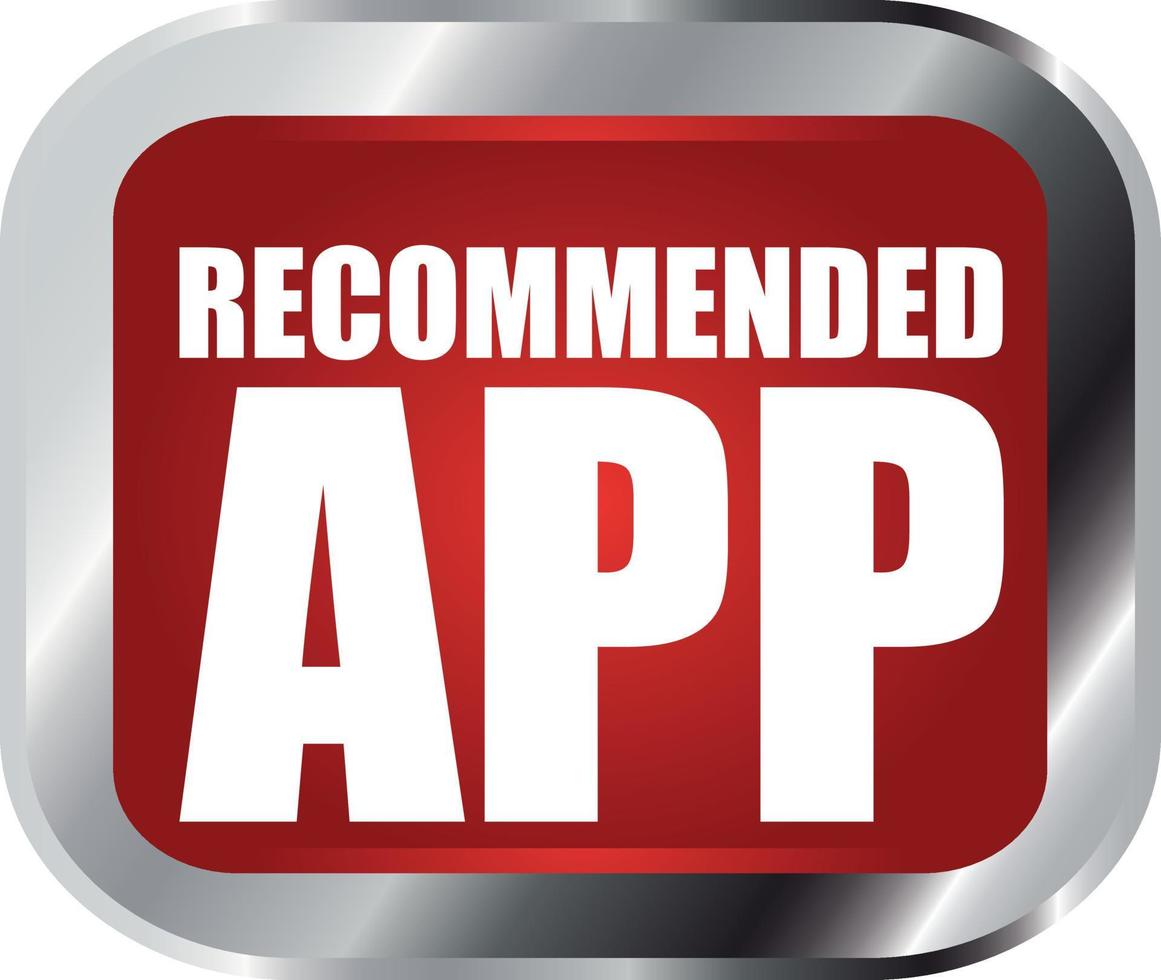 modern red recommended app sign vector
