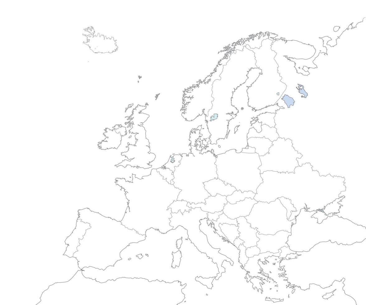 mapa de alta calidad de europa con fronteras de las regiones vector