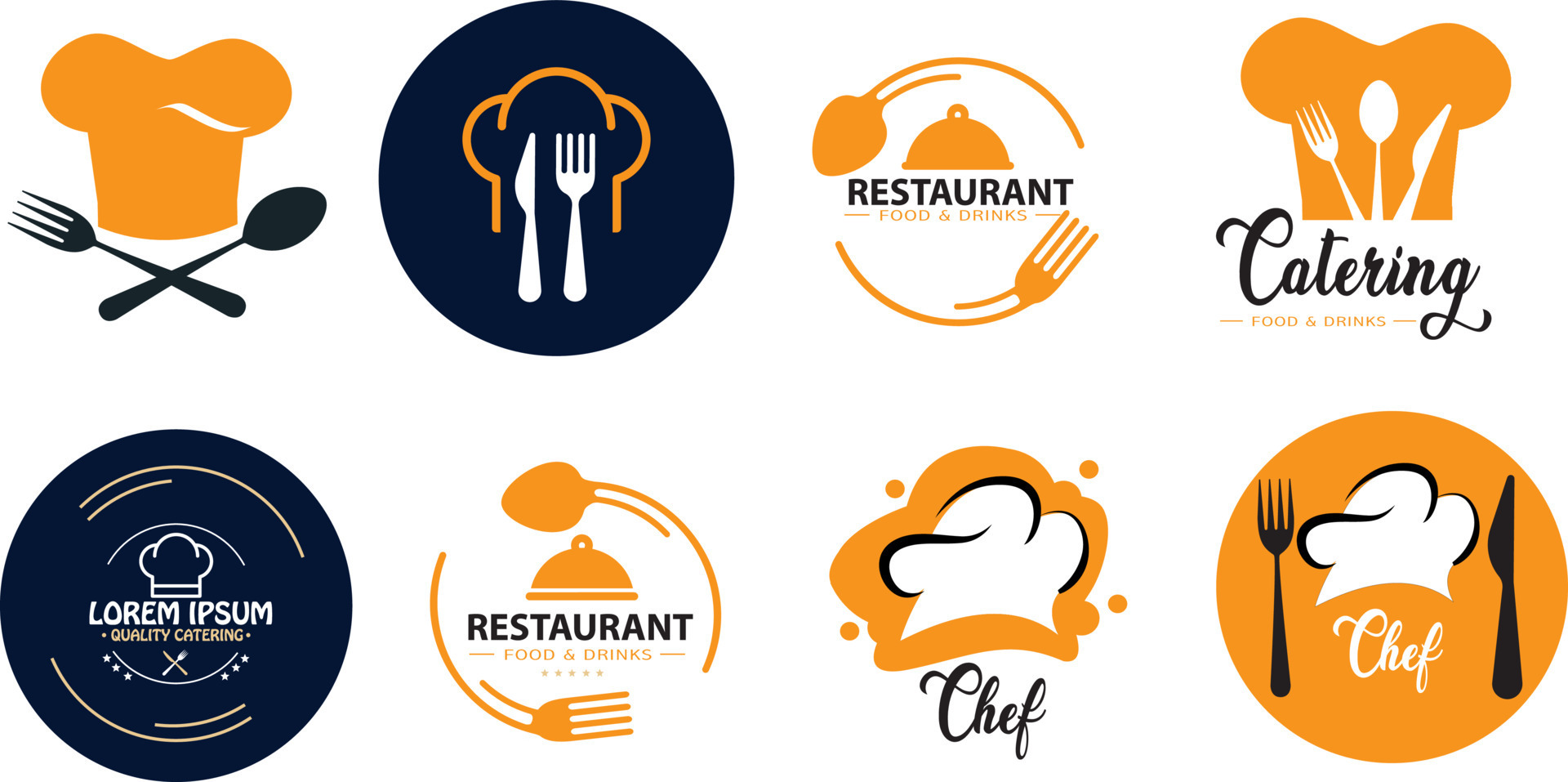 Cooking class Vintage modern elements, Kitchen emblems ...