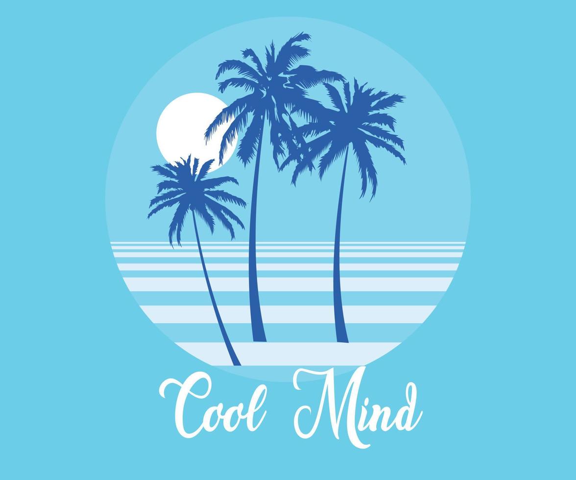 Paradise island on grunge paper background with sun vector