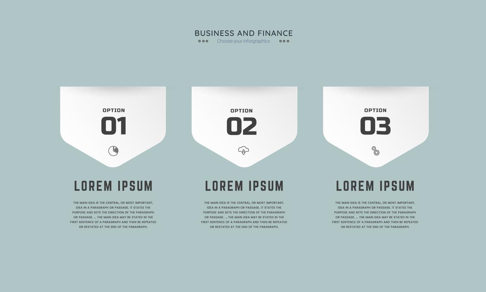 Infographic design template with icons and options or steps. Business concept. Can be used for process diagram, presentations, workflow layout, banner, flow chart, business and finances design vector