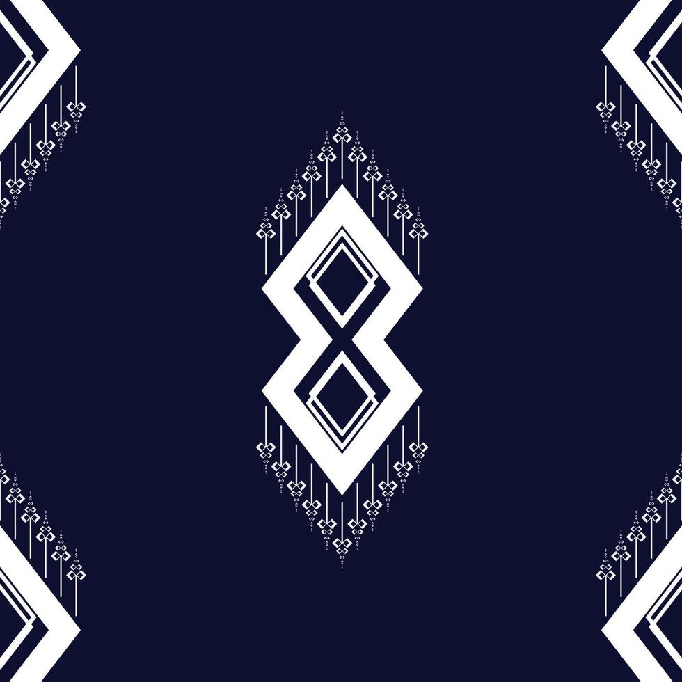 Seamless pattern Geometric ethnic texture embroidery with Dark Blue background design used in wallpaper,skirt,carpet,wallpaper,clothing,wrapping,Batik,fabric,sheet used in Vector, illustration vector
