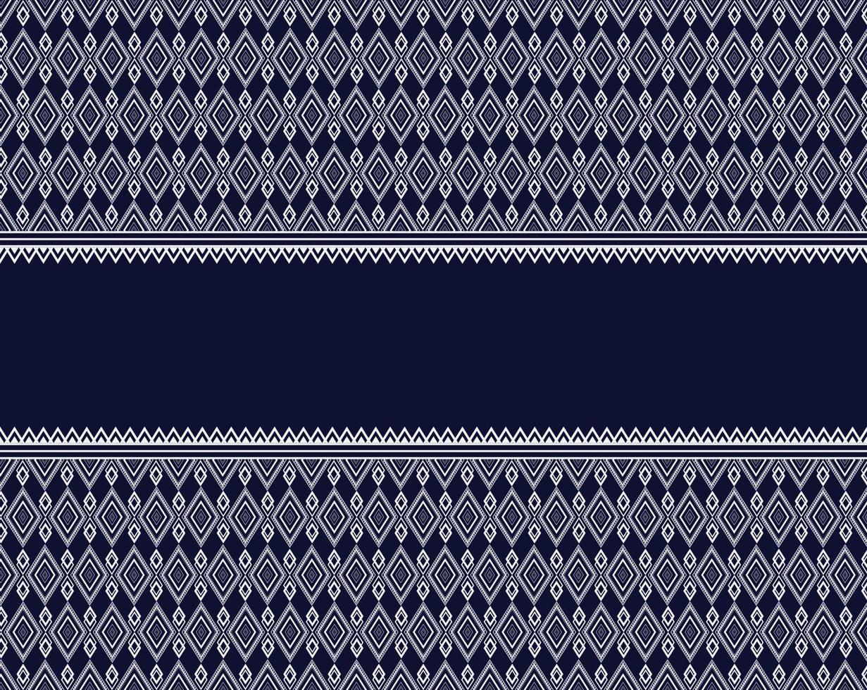 Best Geometric ethnic texture embroidery design on dark Blue background used in skirt,wallpaper,clothing,Batik,fabric, white triangle shapes Vector, illustration templates vector