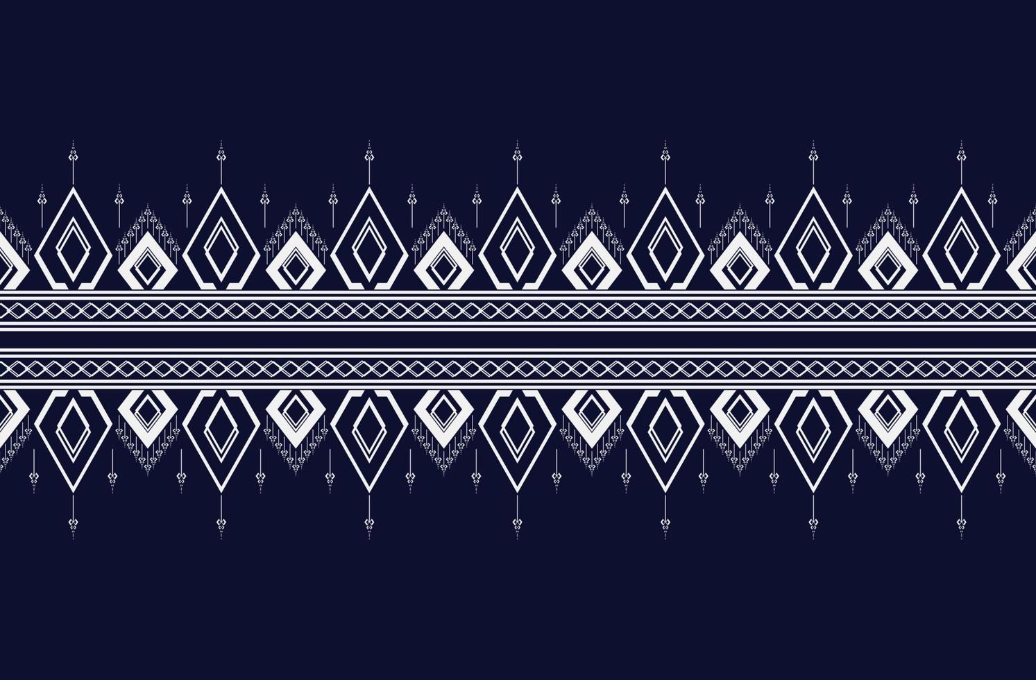 Geometric ethnic texture and pattern embroidery with Dark Blue background design for fashio,wallpaper,skirt,carpet,wallpaper,clothing,wrapping,Batik,fabric,sheet, Vector, illustration style vector