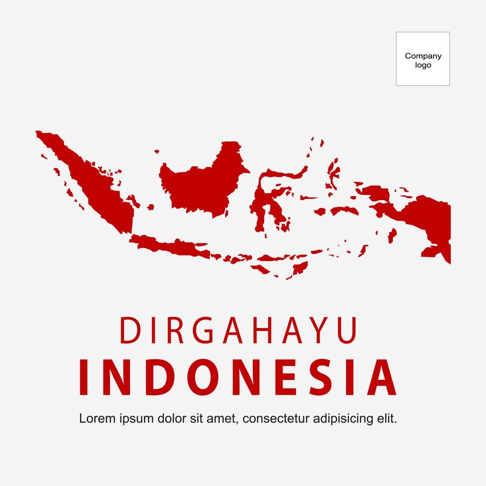 saludo de dirgahayu indonesia con fondo blanco vector