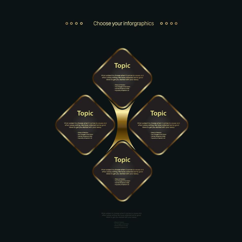 modernos carros de enredos infográficos de lujo utilizados en el concepto de botones de conexión, grupo de gráficos de niveles premium sobre fondo oscuro, vector e ilustración