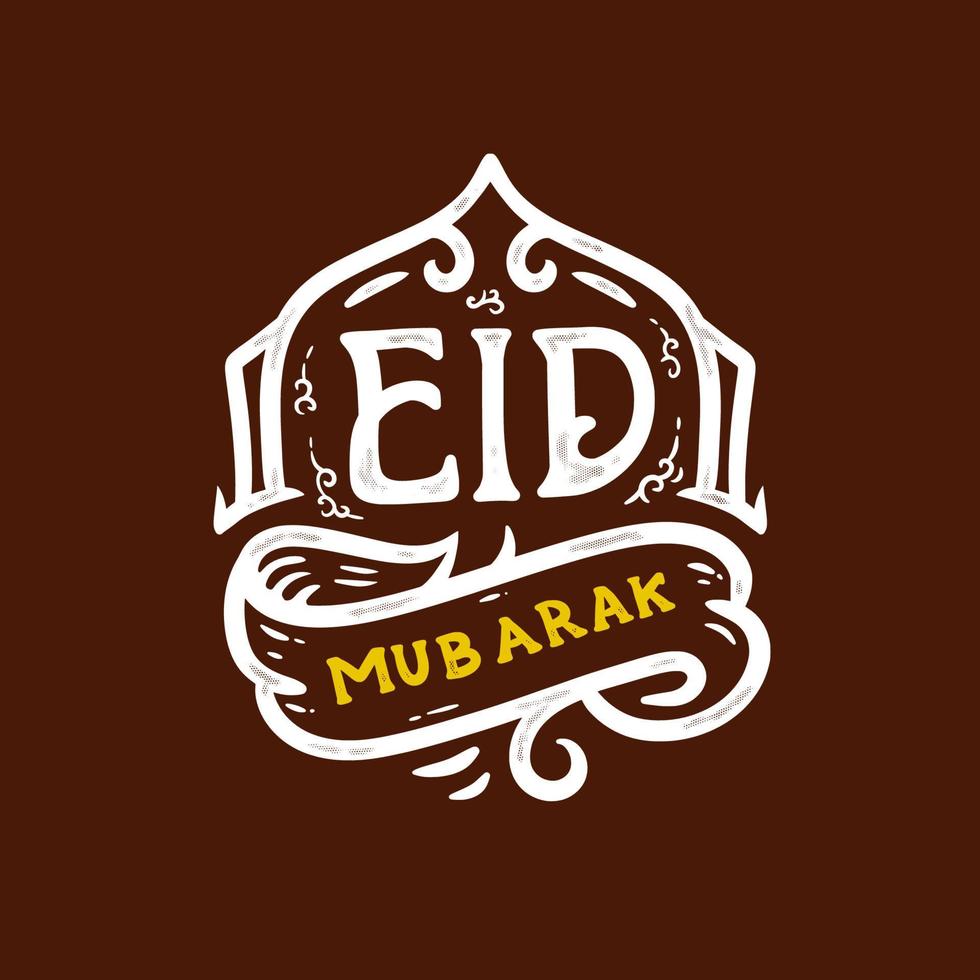 eid mubarak islamic festival lettering vector