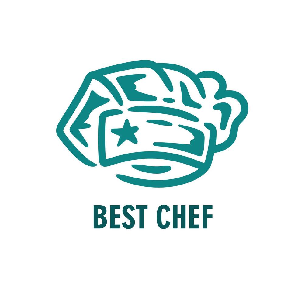 ilustración mejor chef logo vintage vector