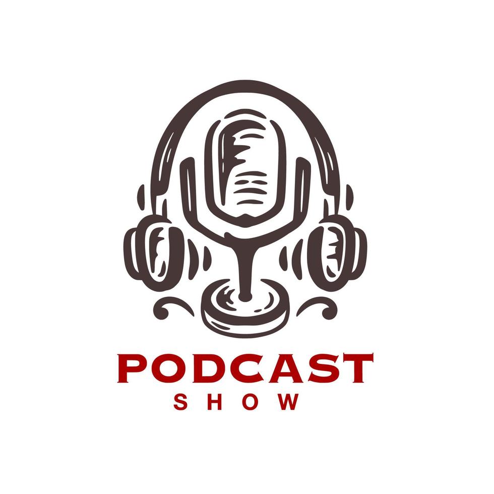 podcast show logo vector
