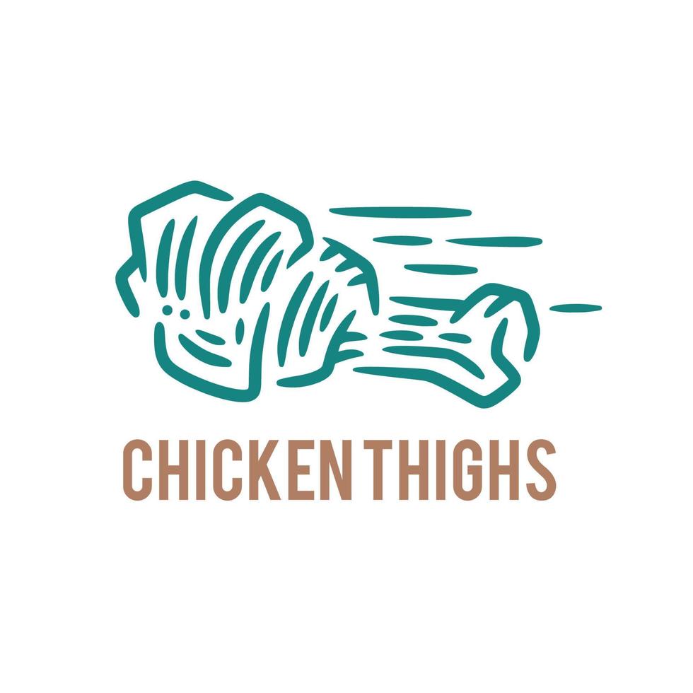 illustration chicken thighs logo vintage vector