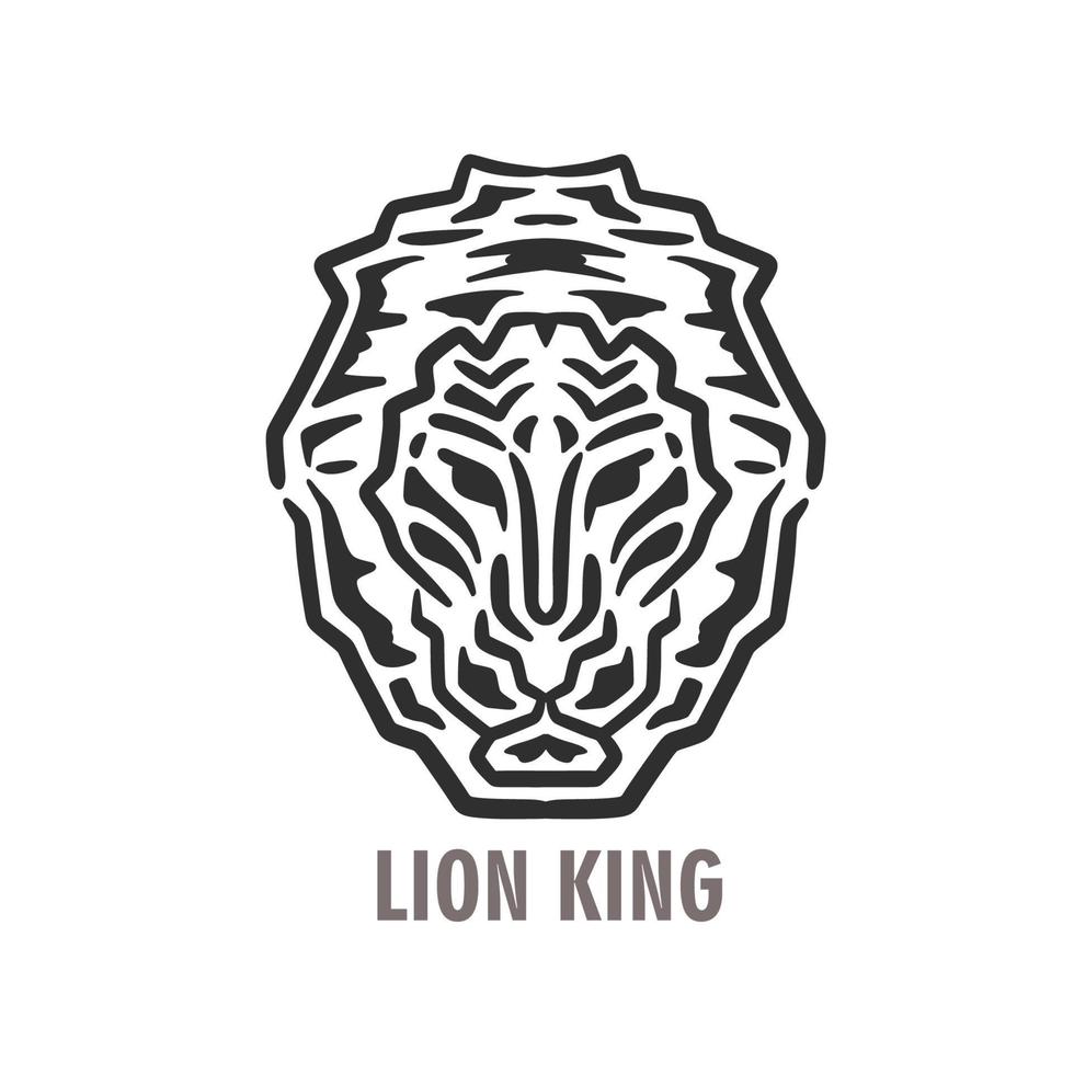 ilustración león rey logo vintage vector