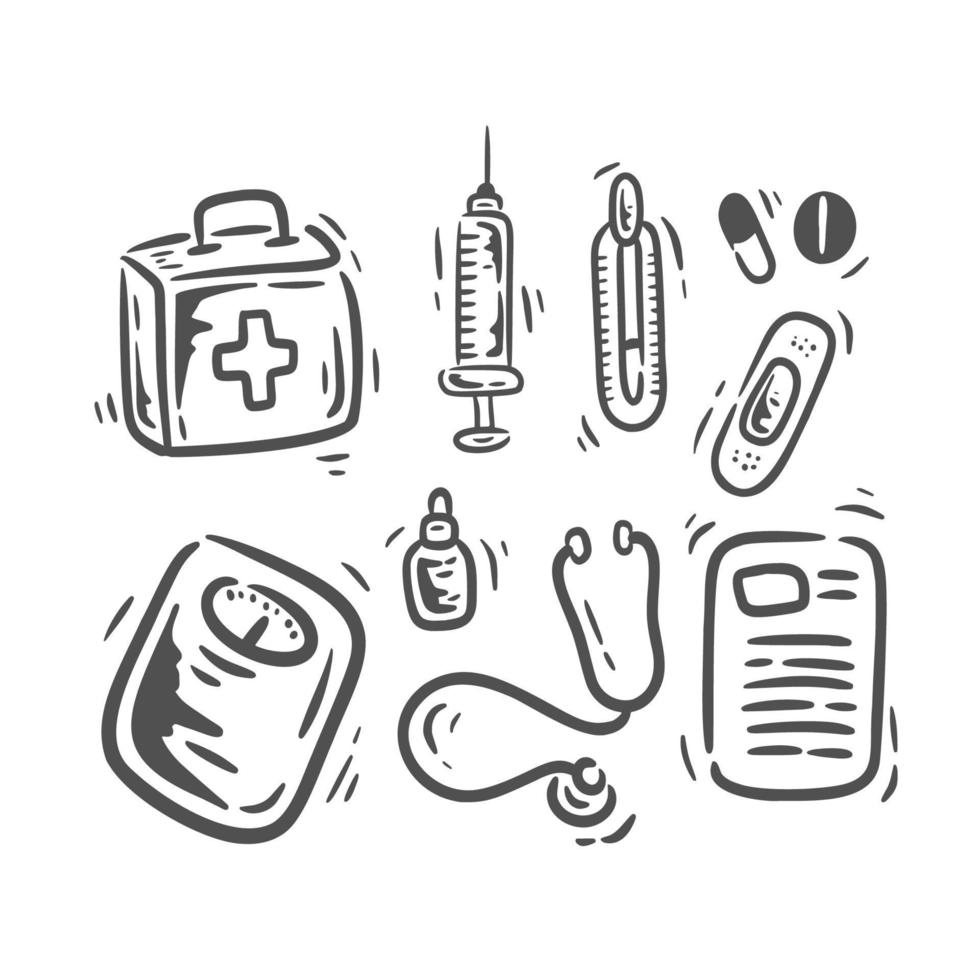 illustration medicine and health care icons vector
