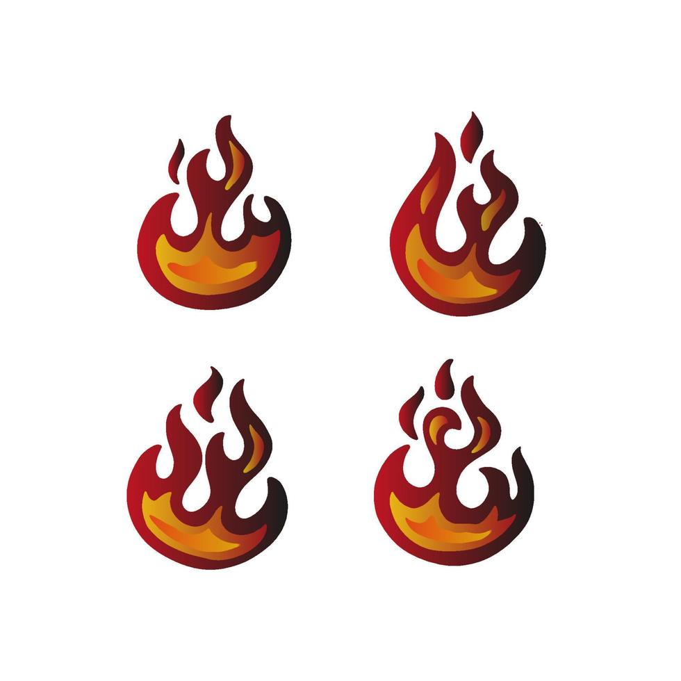 diseño de ilustración de paquete de iconos de fuego vector