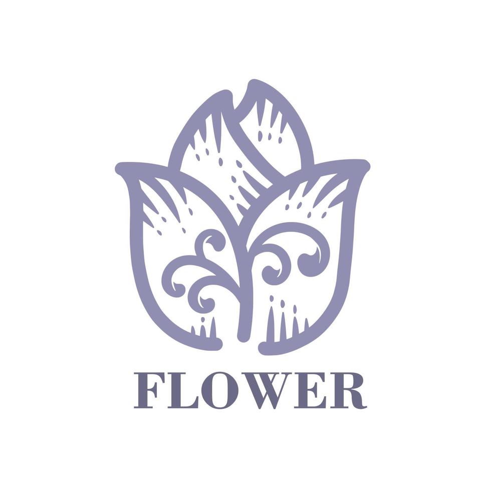 illustration flower logo icon vector