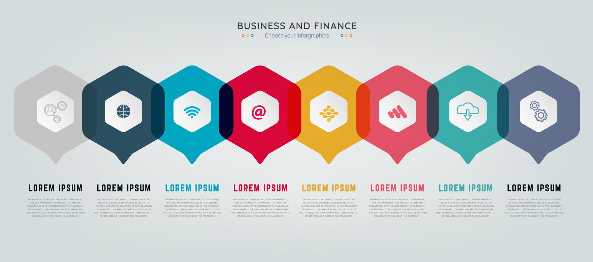red Vector infographic template with label, integrated ...