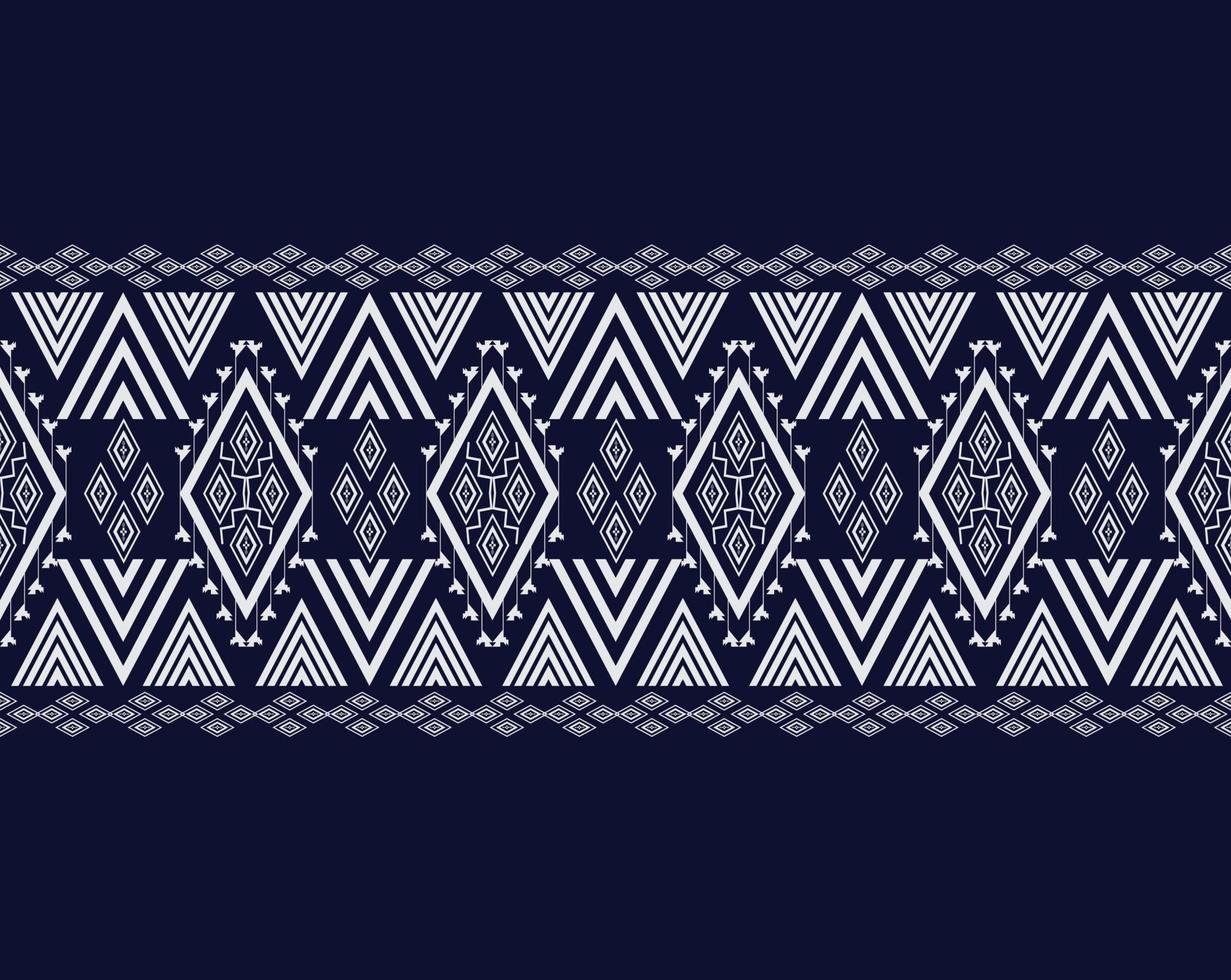 Geometric ethnic texture embroidery design with Dark Blue background design, skirt,wallpaper,clothing,wrapping,Batik,fabric,sheet, triangle shapes Vector, illustration design design vector