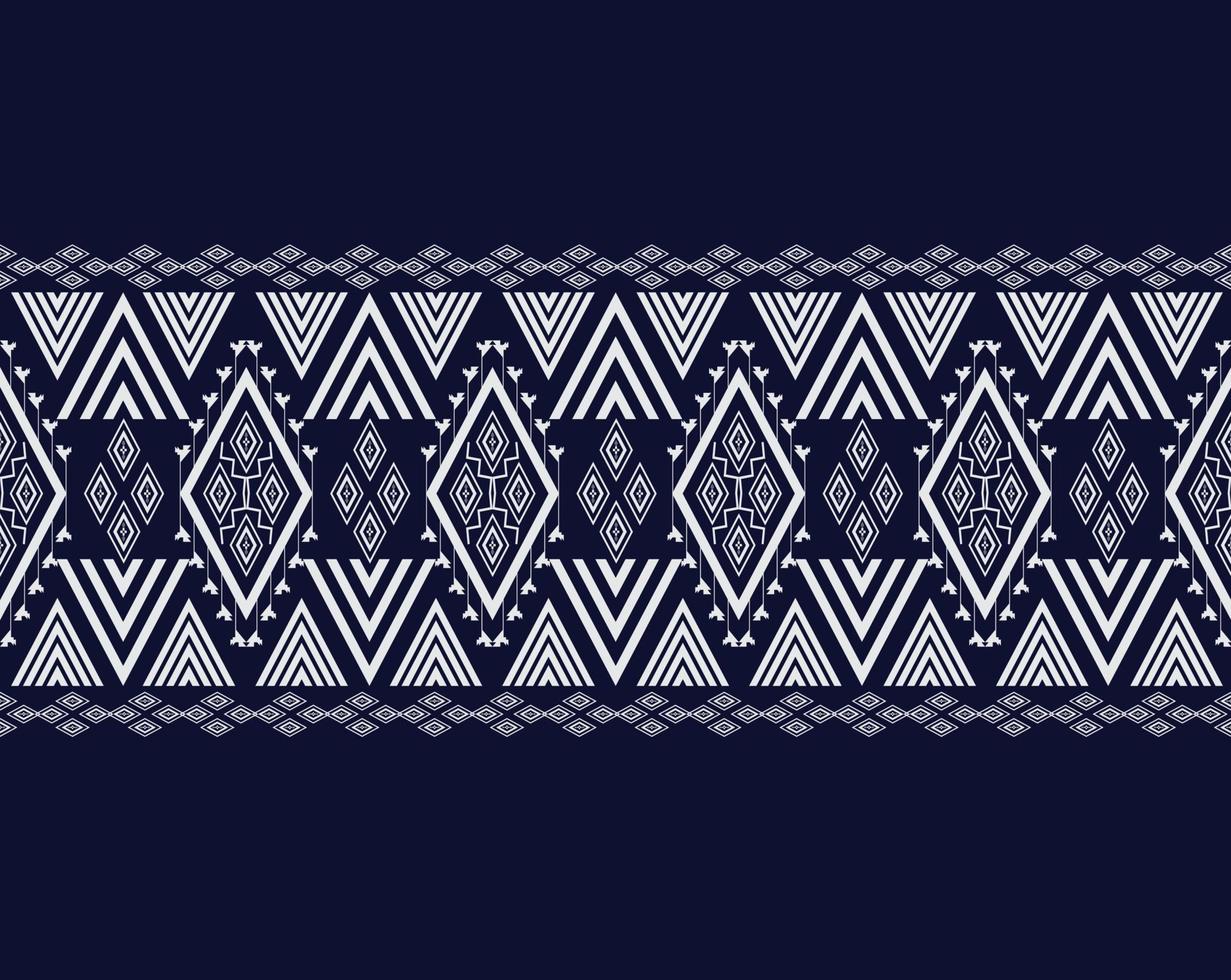 Geometric ethnic texture embroidery design with Dark Blue background design, skirt,wallpaper,clothing,wrapping,Batik,fabric,sheet, triangle shapes Vector, illustration design design vector