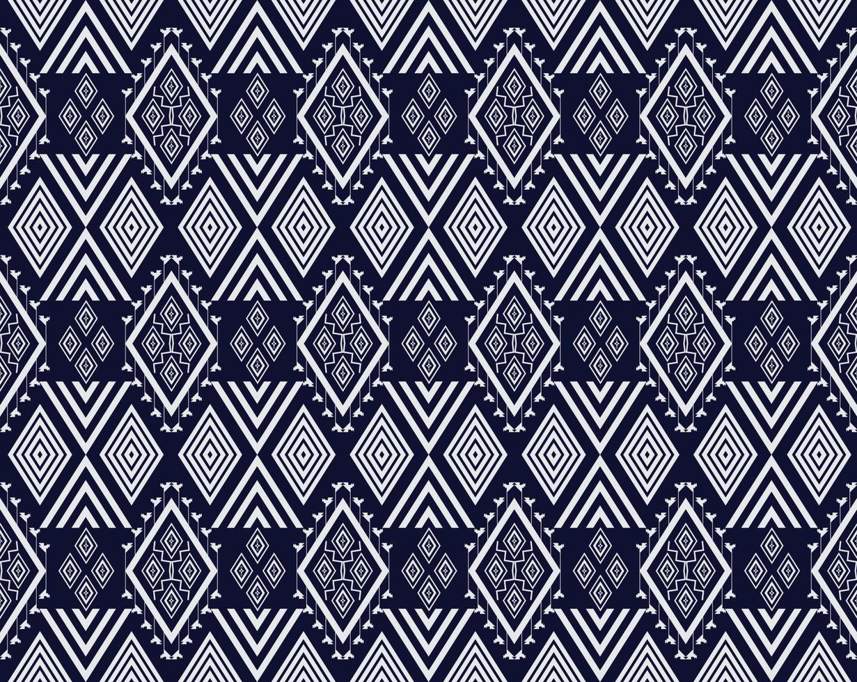 Geometric ethnic texture embroidery design with Dark Blue background design, skirt,wallpaper,clothing,wrapping,Batik,fabric,sheet, triangle shapes Vector, illustration design design vector