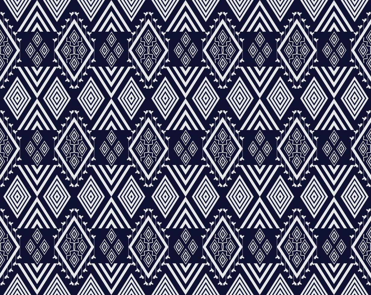 Geometric ethnic texture embroidery design with Dark Blue background design, skirt,wallpaper,clothing,wrapping,Batik,fabric,sheet, triangle shapes Vector, illustration design design vector