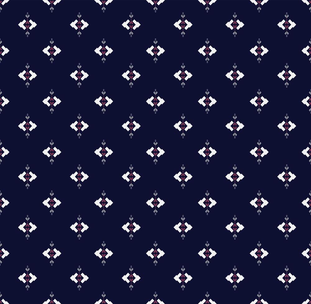 bordado de textura étnica geométrica transparente con diseño de fondo azul oscuro para papel pintado y falda, alfombra, papel pintado, ropa, envoltura, batik, tela, vector de hoja, ilustración
