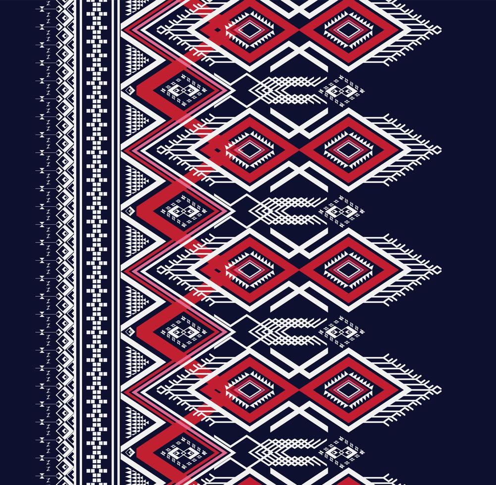 Geometric ethnic texture embroidery design for Blue background or wallpaper and clothing,skirt,carpet,wallpaper,clothing,wrapping,Batik,fabric,sheet DARK BLUE background Vector, illustration vector