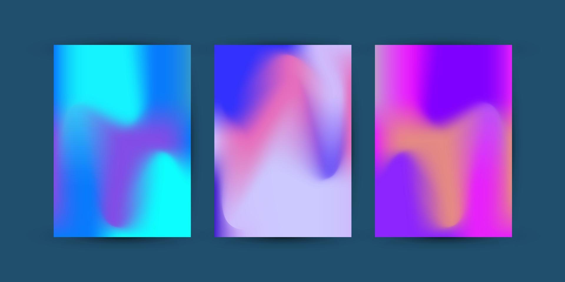 Groups of colorful abstract gradient wallpaper design on dark background, colorful gradient vector templates, used for wallpaper, banners, flyers, presentation templates