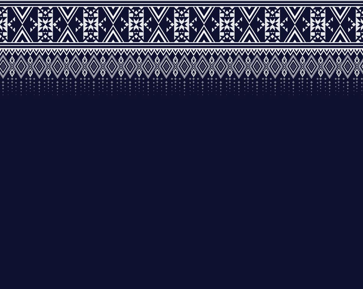 Best Geometric ethnic texture embroidery design on dark Blue background used in skirt,wallpaper,clothing,Batik,fabric, white triangle shapes Vector, illustration templates vector