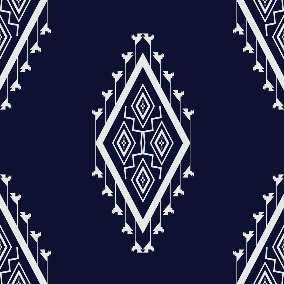 Geometric ethnic texture embroidery design with Dark Blue background design, skirt,wallpaper,clothing,wrapping,Batik,fabric,sheet, triangle shapes Vector, illustration design design vector