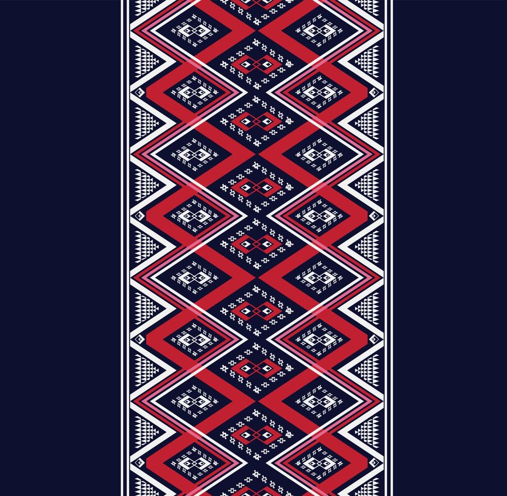 Geometric ethnic texture embroidery design for Blue background or wallpaper and clothing,skirt,carpet,wallpaper,clothing,wrapping,Batik,fabric,sheet DARK BLUE background Vector, illustration vector
