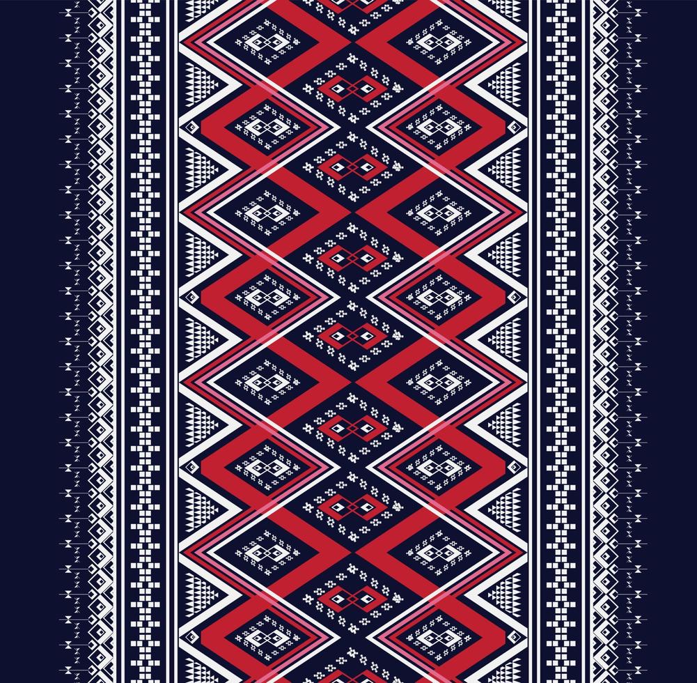 Geometric ethnic texture embroidery design for Blue background or wallpaper and clothing,skirt,carpet,wallpaper,clothing,wrapping,Batik,fabric,sheet DARK BLUE background Vector, illustration vector
