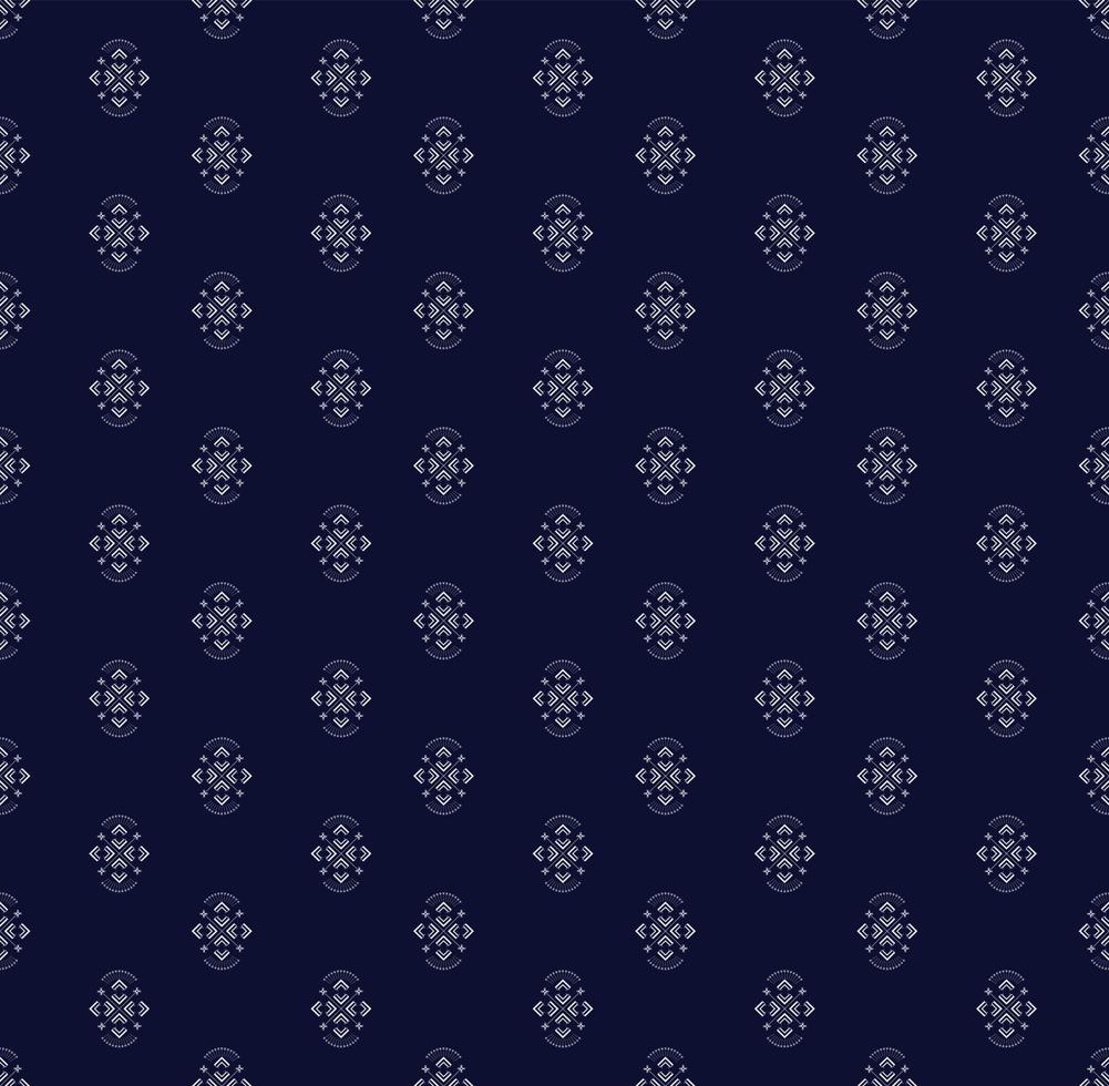 Seamless Geometric ethnic embroidery on Dark Blue background design used in wallpaper texture of skirt,carpet,wallpaper,clothing,wrapping,Batik,fabric,sheet in Vector,illustration vector